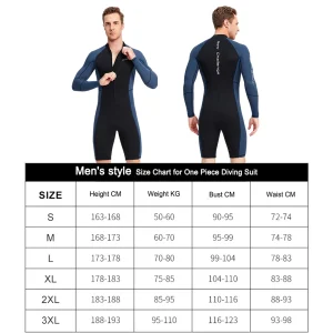 Neoprene Diving Suit with Zipper Mens